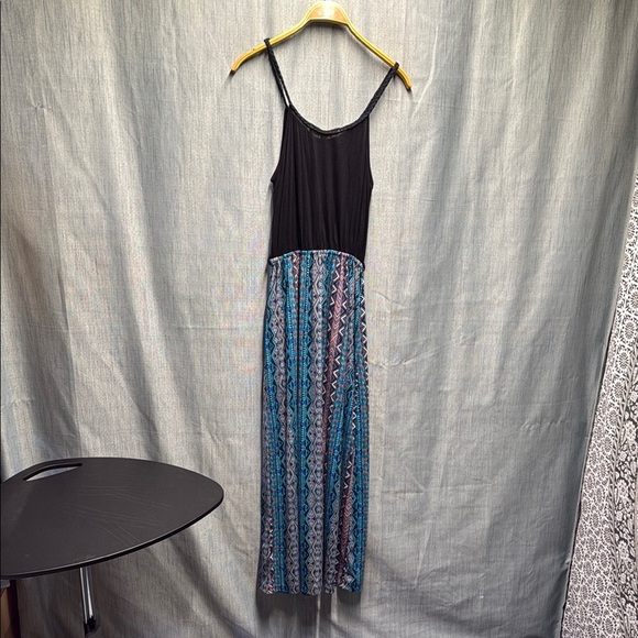 🏴 Pink Rose Black and Blue Spaghetti Strap Sundress size medium NWT - Picture 1 of 8